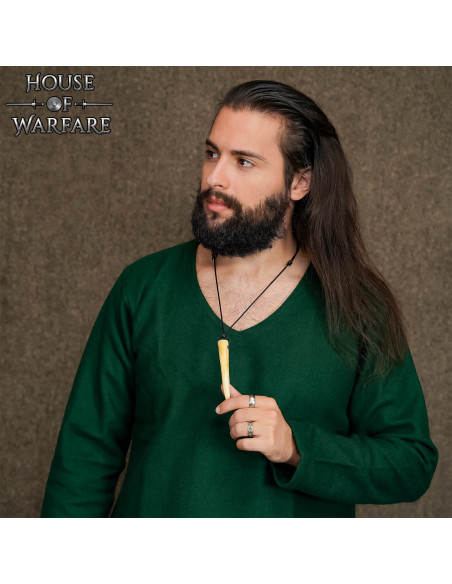 Colar de chifre de boi polido natural...