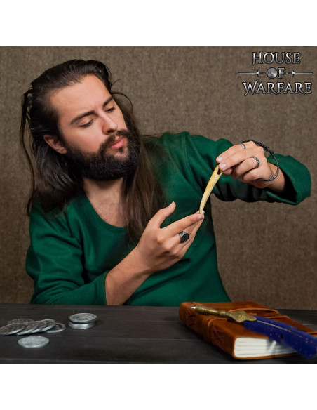 Colar de chifre de boi polido natural...