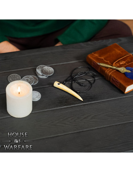 Colar de chifre de boi polido natural...