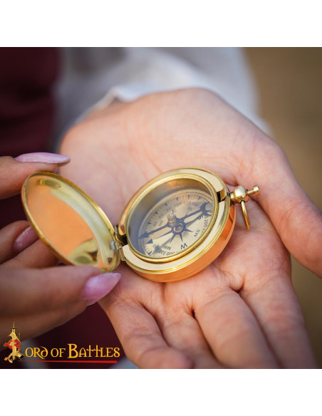 Bússola de bolso de latão medieval...