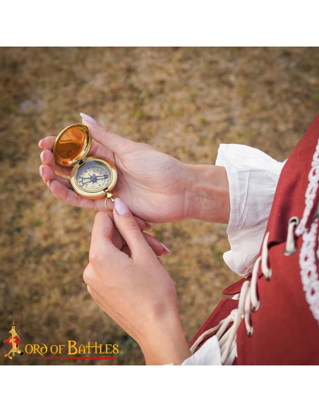Bússola de bolso de latão medieval...