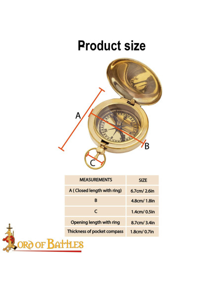 Bússola de bolso de latão medieval...