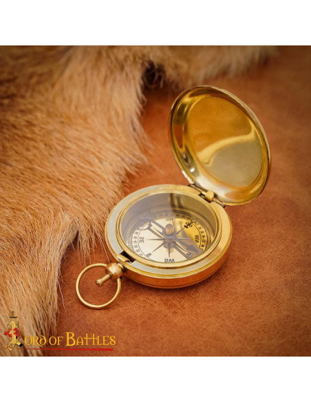 Bússola de bolso de latão medieval...