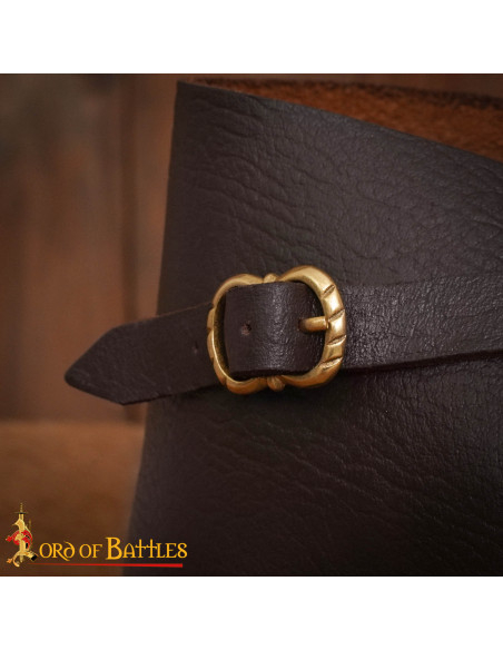 Botas medievais de couro genuíno com...