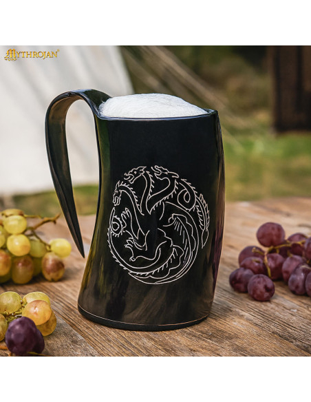Caneca de Chifre Viking Dragon com...