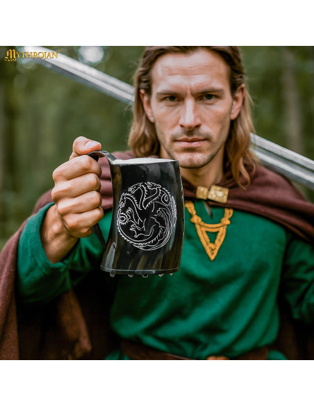 Caneca de Chifre Viking Dragon com...