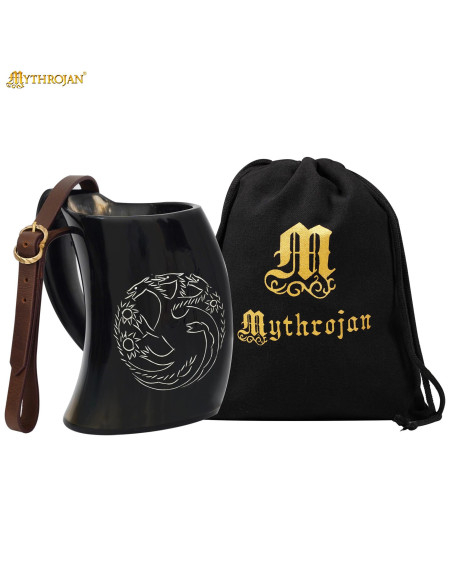 Caneca de Chifre Viking Dragon com...