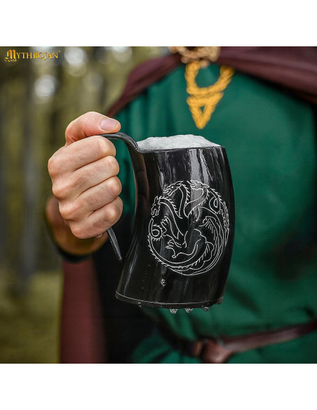 Caneca de Chifre Viking Dragon com...