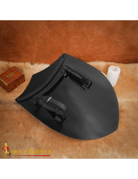 Escudo cruzado de aço personalizável...