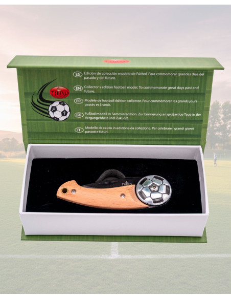 Faca Futebol Bola Aço Lâmina Preta...