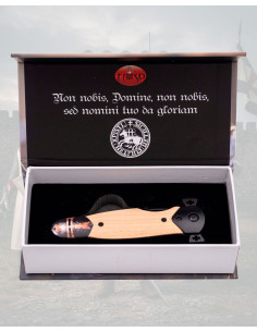 Canivete Templário preto colecionador aço 420 lâmina 8,1 cm. 2