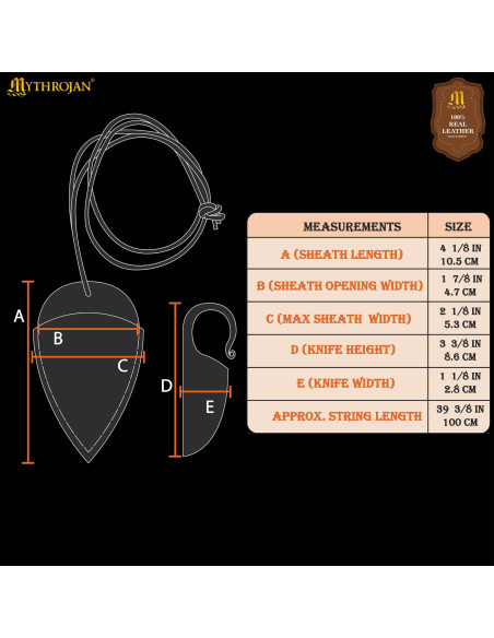 Faca de pescoço forjada com leão...