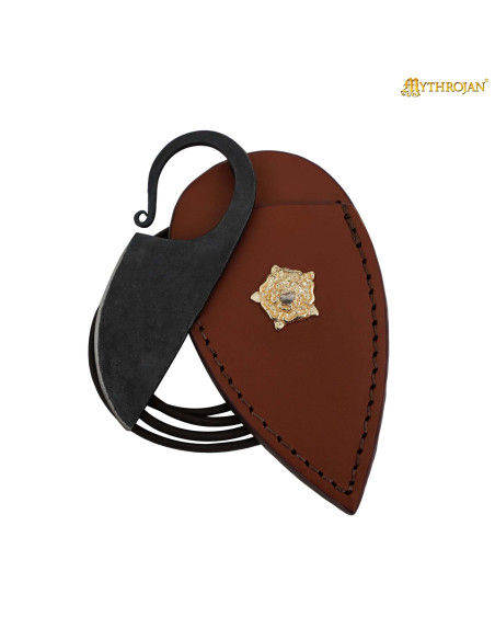 Faca de pescoço forjada com leão...