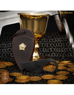 Faca Céltica Forgiada com Decoração de Leão 2