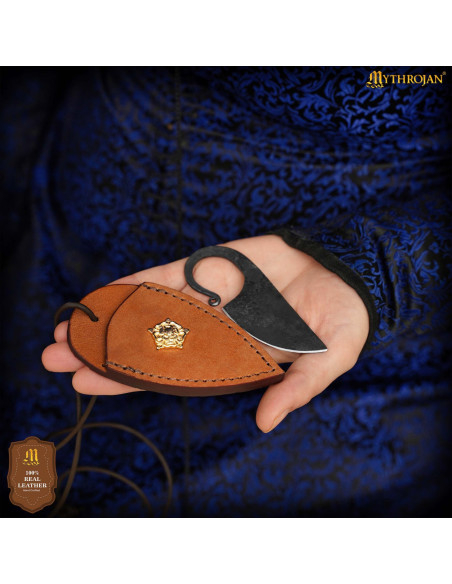 Faca de ferro forjado com capa de...