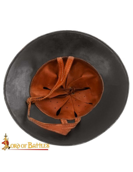 Elmo medieval Kettle Aço Polido...