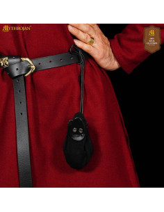 Bolsa medieval de camurça com cordão para cinto