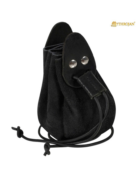 Bolsa medieval de camurça com cordão...