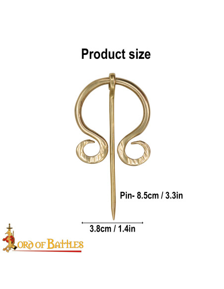 Fecho viking de capa em latão polido...