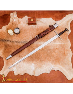 Espada Normanda Tipo XI Aço Tratado com Capa
