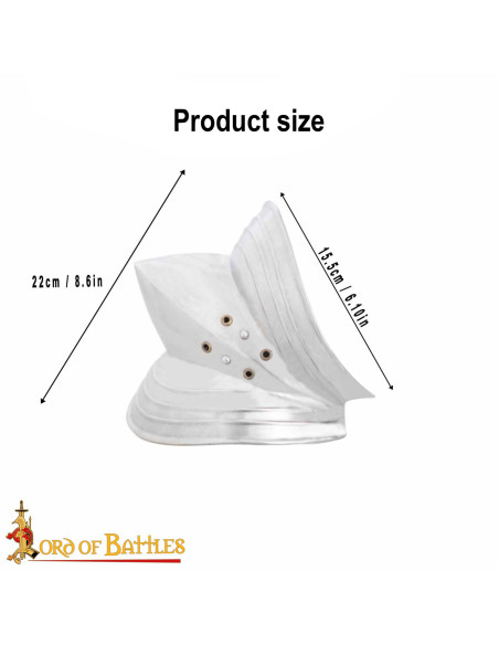 Cotovelo medieval de aço 18G estilo...