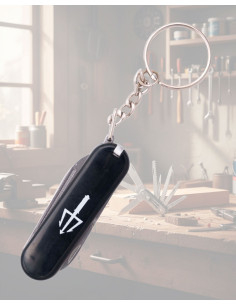 Canivete chaveiro multifuncional 5 em 1 cabo preto ABS