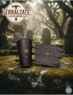 Braceletes flor celta para guerreiros, marrons