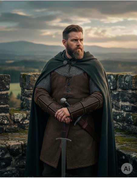 Grebas de guerreiro medieval em couro...