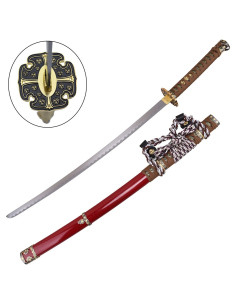 Katana decorativa tradicional japonesa com cordão...