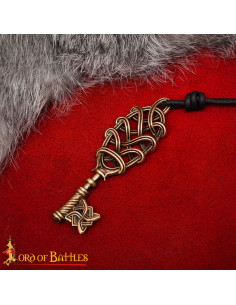 Pêndulo viking em forma de chave em bronze fundido