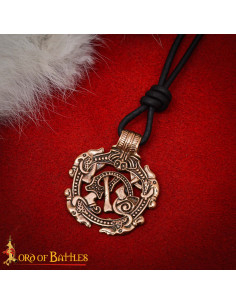 Pingente Vikingue de Bronze com Design de Serpente Nórdica