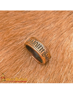 Anel medieval dos séculos XI-XII em bronze fundido,...