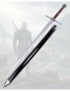Espada decorativa lâmina bambu Lobo de Geralt, The Witcher