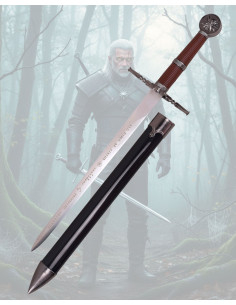 Réplicas mini espadas de Geralt The Witcher com suporte