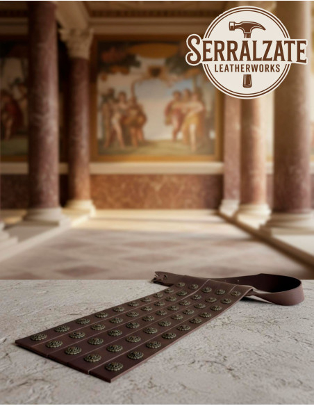 Cinto romano militar couro marron 4...