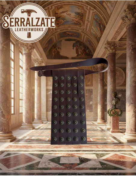 Cinto romano militar couro marron 4...