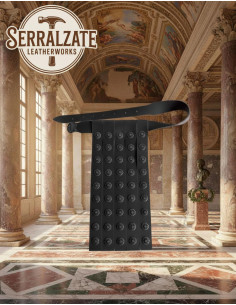 Cinto militar romano em couro preto, 4 pteryges