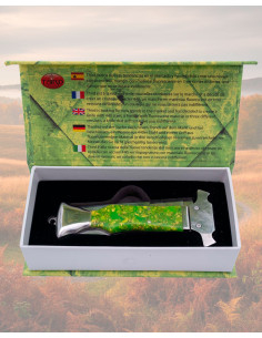 Canivete de bolso aço espelho cabo verde 9,3 cm 2