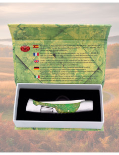 Faca Third em aço 440 com cabo em acrílico verde... 2