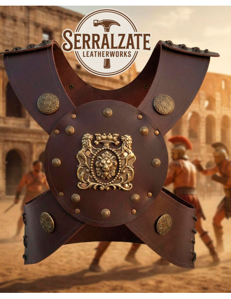 Peitoral de Gladiador em Couro...