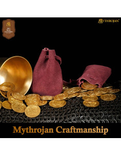 Pacote com 2 bolsas limosneiras medievais em camurça,... 2