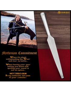 Punta de lanza vikinga en acero, punta roma 2