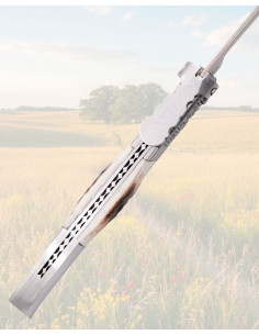 Faca de Carraca Damasco e Chifre de Cervo Artesanal 2