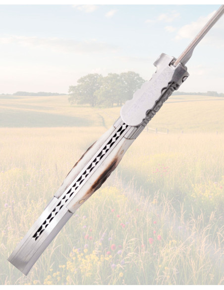 Faca de Carraca Damasco e Chifre de...