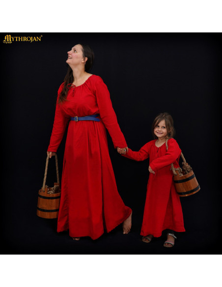 Vestido medieval longo em algodão...