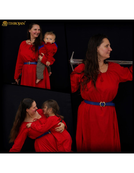 Vestido medieval longo em algodão...