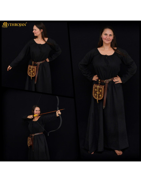 Vestido medieval longo em algodão...