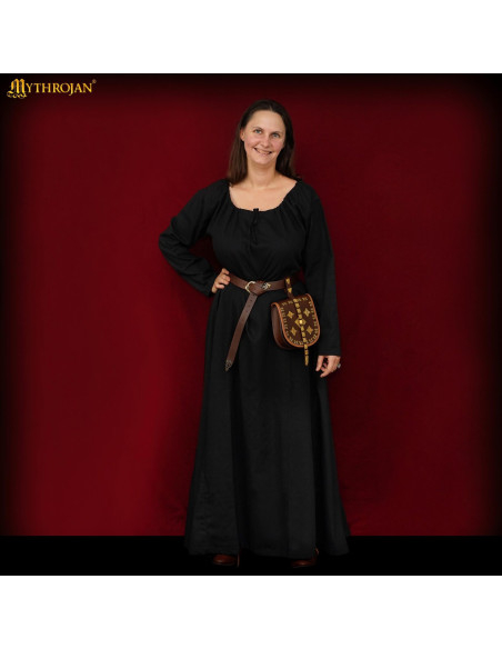 Vestido medieval longo em algodão...