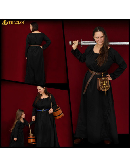 Vestido medieval longo em algodão...