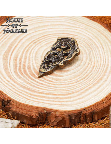 Ponta de cinto vikinga em latão antigo